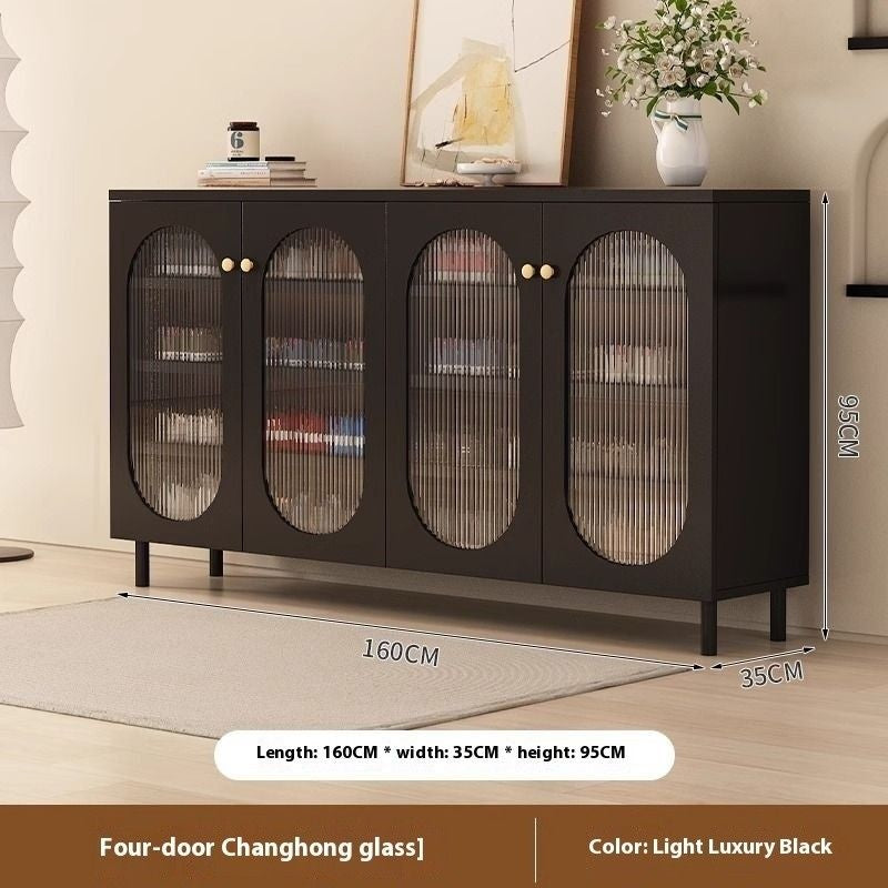 Storage Home Living Room Woven Rattan Door French Food High Capacity Shoe Cabinet