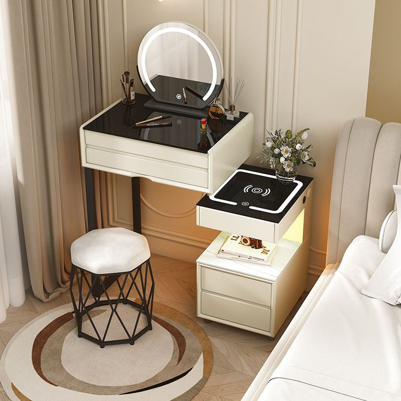 สมาร์ทเพิ่มเติมโต๊ะเครื่องแป้งไร้สายชาร์จห้องนอนแต่งหน้าตู้เพียงหนึ่งเดียวที่เรียบง่าย