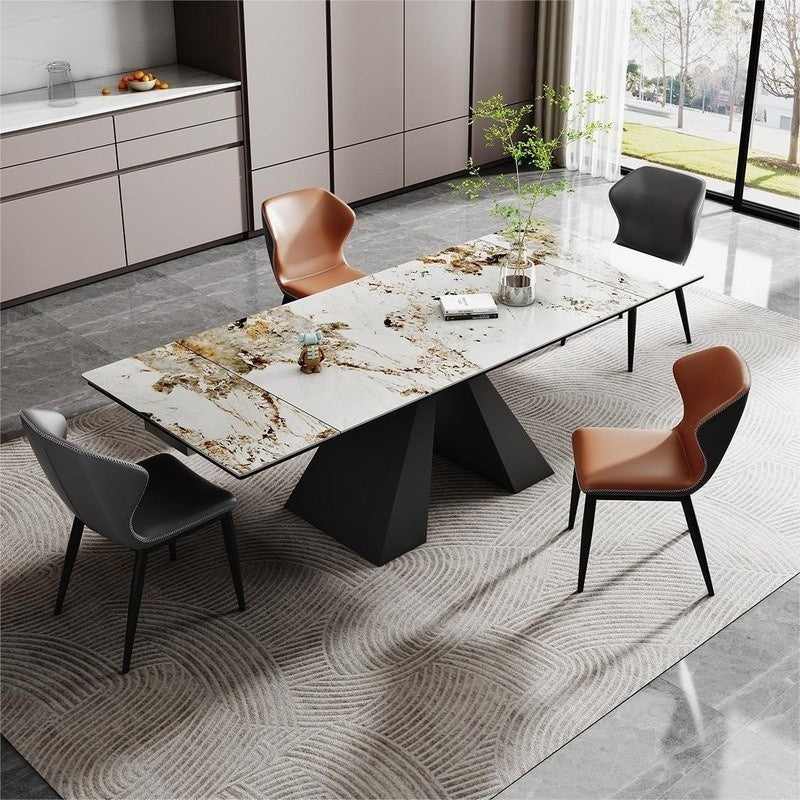 Simple Italian style Expandable design Modern minimalist dining table