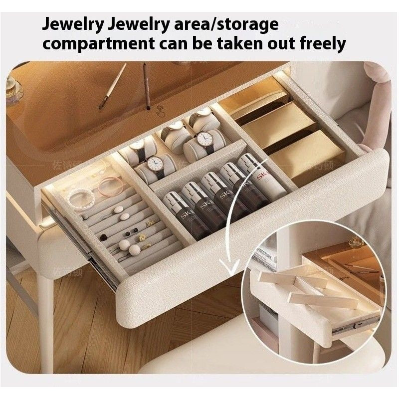 Multifunctional Mini Small Bedroom Modern Simple Dressing Table New Style Safety Glass