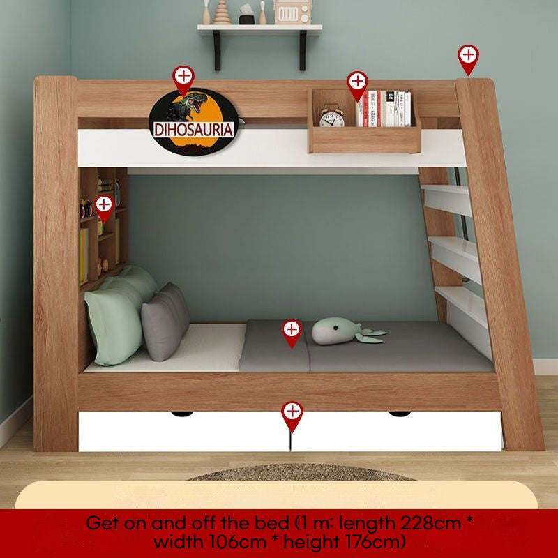 Nordic Creative High Low Mother Up and Children's Two-layer Bed Down 1.2 / 1.5 Meters