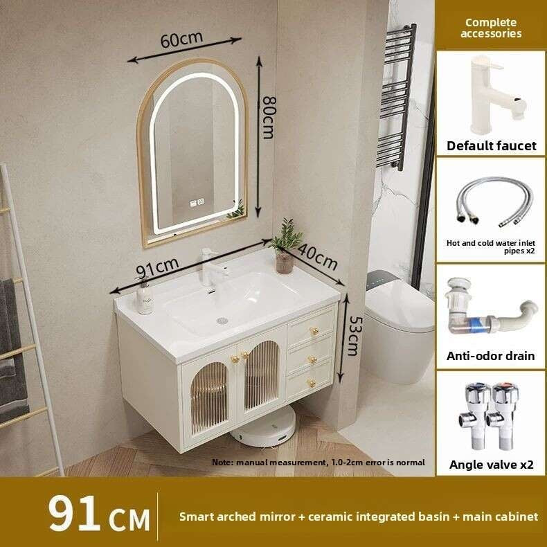 QW- Smart glass cabinet for bathroom storage, width 40 cm.