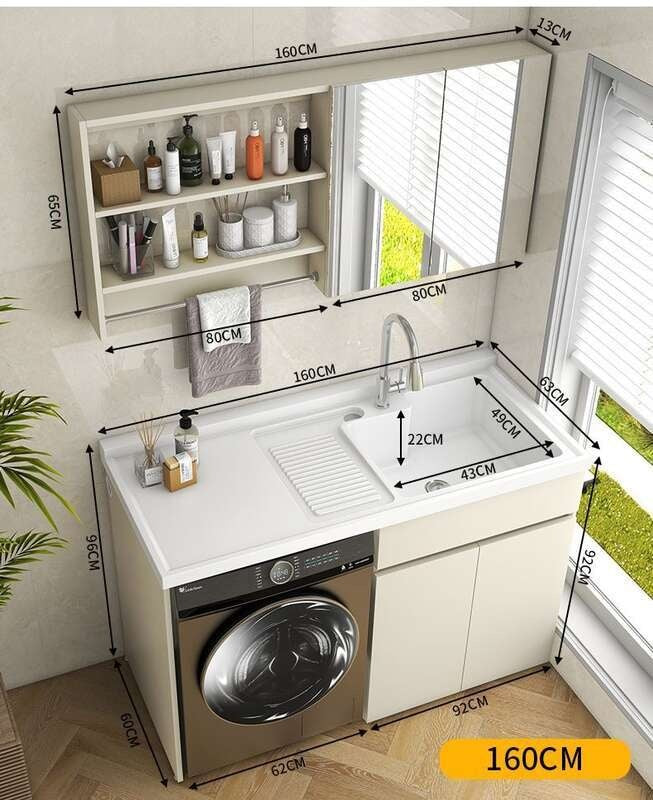 QW- Storage Cabinet Bathroom Sink Set with Faucet