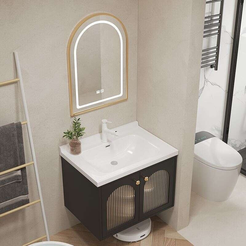 QW- Smart glass cabinet for bathroom storage, width 40 cm.