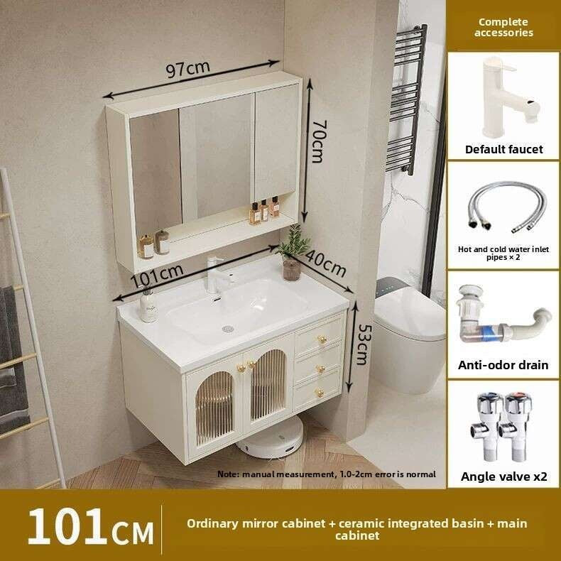 QW- Smart glass cabinet for bathroom storage, width 40 cm.