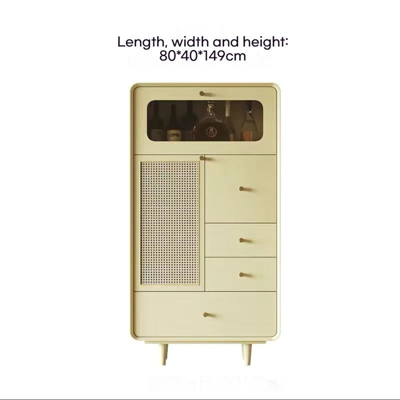 Nordic simple luxury solid wood living room coffee table cabinet combined large capacity TV shelf