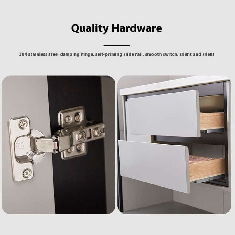 QW- Oak Wood Storage Cabinet Smart Mirror Sink Set in the Bathroom