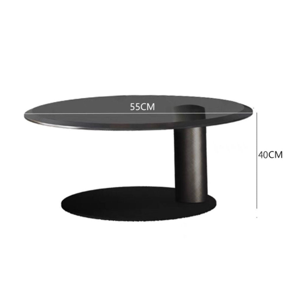 Light luxury design high sense walnut color simple coffee table combined small home round living room