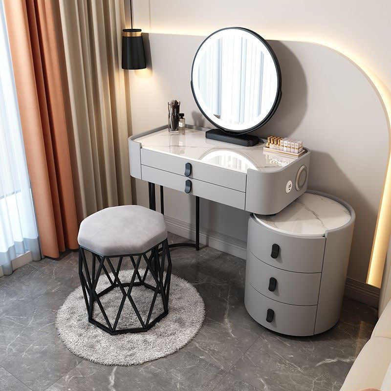 Simple solid wood smart bedroom table, multi-purpose dressing table with mirror, complete set