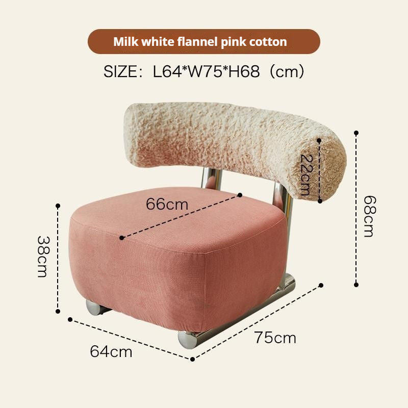 Nordic Light Luxury Simple Single Chair Bedroom Sofa Stool Home Sledge Comfortable Cotton and Linen
