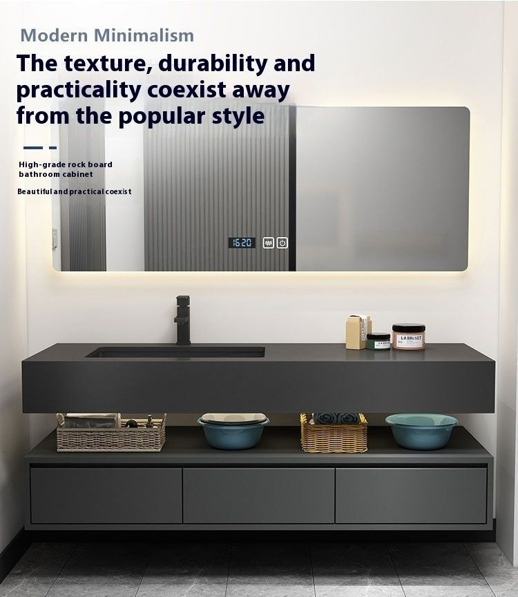 QW- Custom-made Premium Storage Cabinet Sink Set Smart Mirror Bathroom