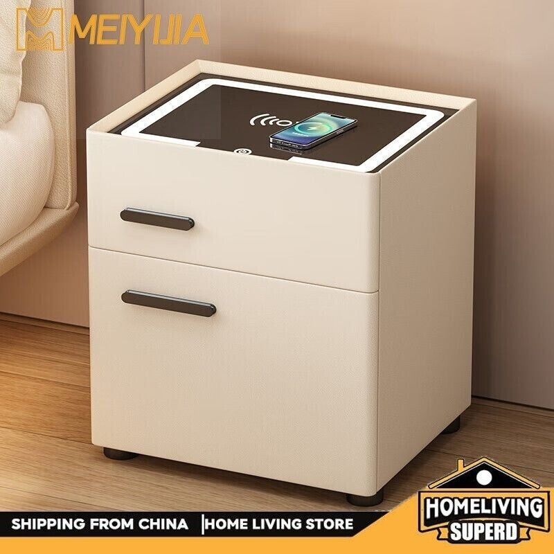 Smart Home Multifunctional Bedroom Bedside Safe Wireless Charging Storage Cabinet All