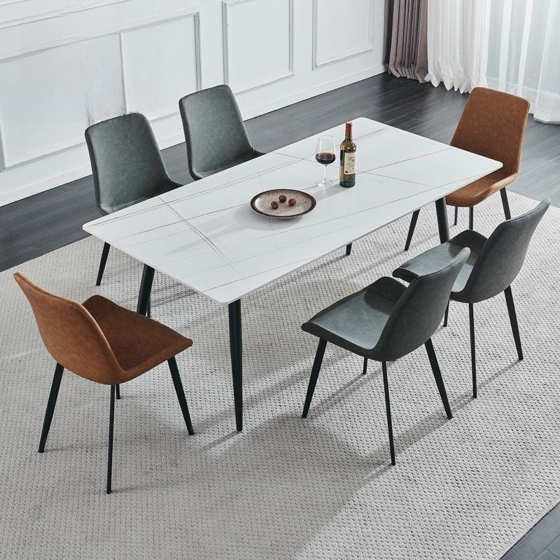 Rectangular Marble Dining Table Luxurious, minimalist, Italian style for small rental rooms/