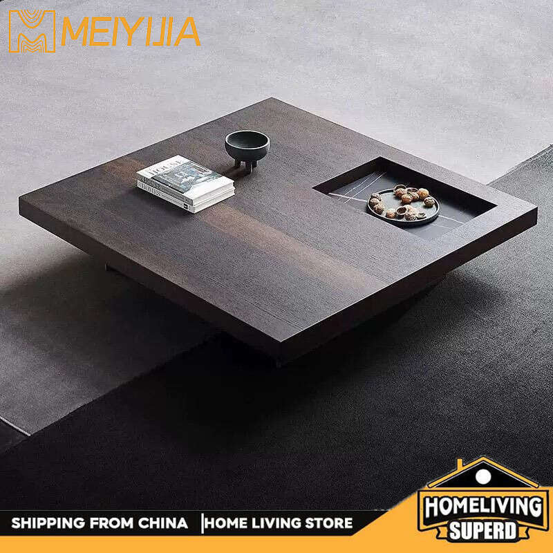 Simple coffee table for living room Creative Rectangular Smoke Wood Tea Table