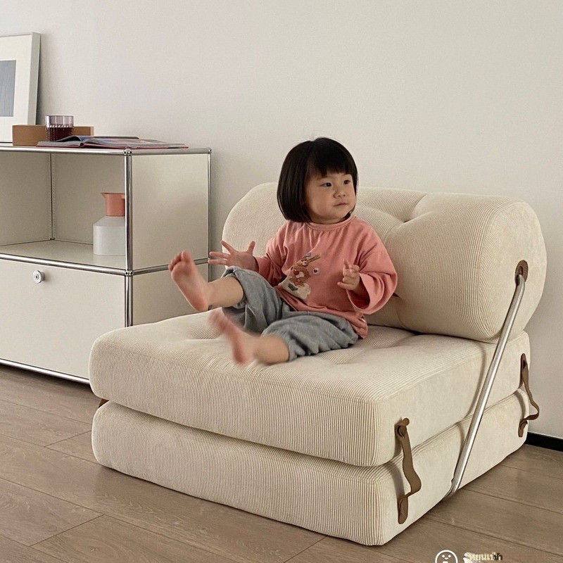 Simple Modern Fabric Living Room Lazy Sofa Foldable Single Bed Small Bedroom