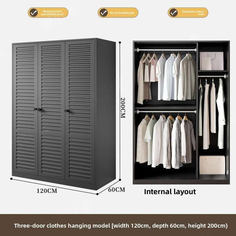 Metal Wardrobe for Bedroom Home Simple Combination Set Formaldehyde-free children's room simple hanging storage cabinet