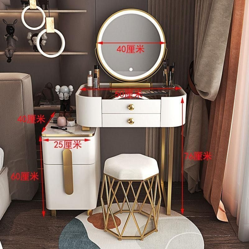 Modern Simple Dressing Table Bedside Storage Cabinet Bedroom Makeup Multifunctional Mirror Chair