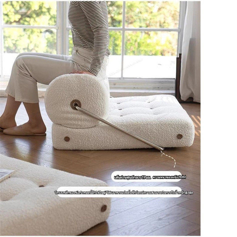 Simple Modern Fabric Living Room Lazy Sofa Foldable Single Bed Small Bedroom
