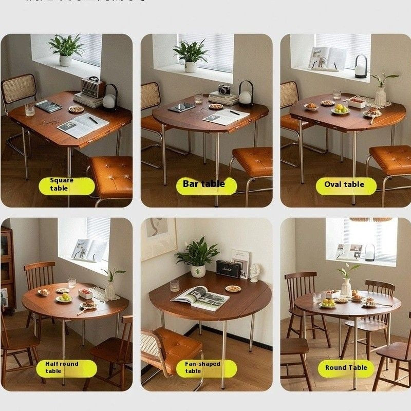 MASTERHOME โต๊ะพับได้ทรงกลมขนาดเล็กบ้านสแควร์โต๊ะรองรับสแตนเลสขาโต๊ะพับ 