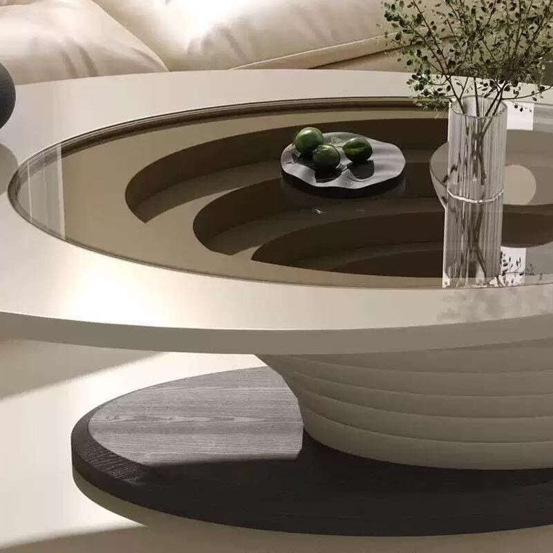 ส่วนอิตาลีแสงพรีเมี่ยมที่หรูหราครีมลมออกแบบความรู้สึกโต๊ะกาแฟโต๊ะรวมห้องนั่งเล่นขนาดเล็ก...