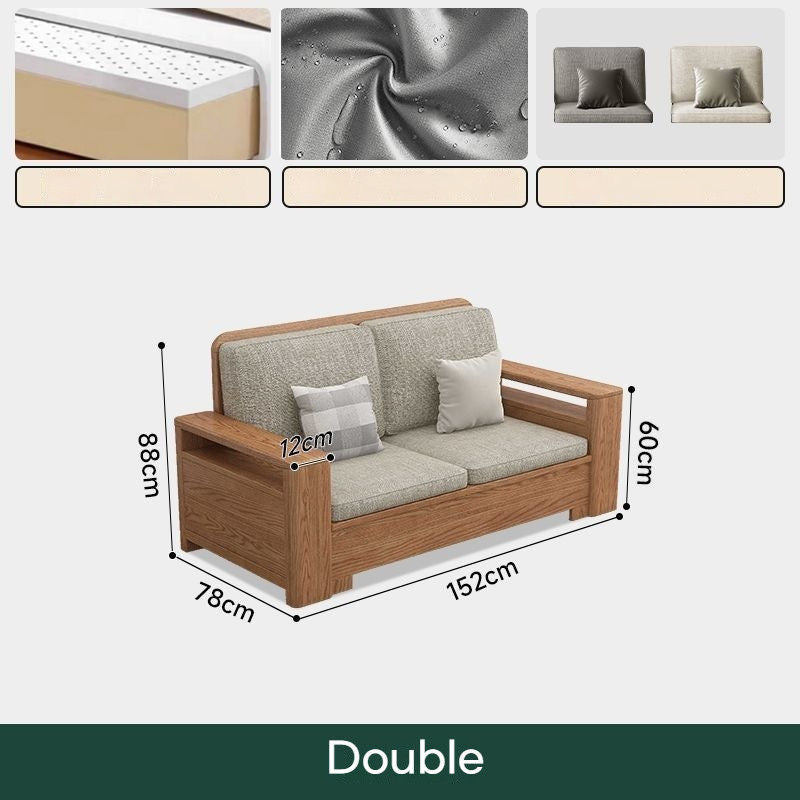 Nordic Fabric Solid Wood Furniture, Single Sofa, Double Sofa