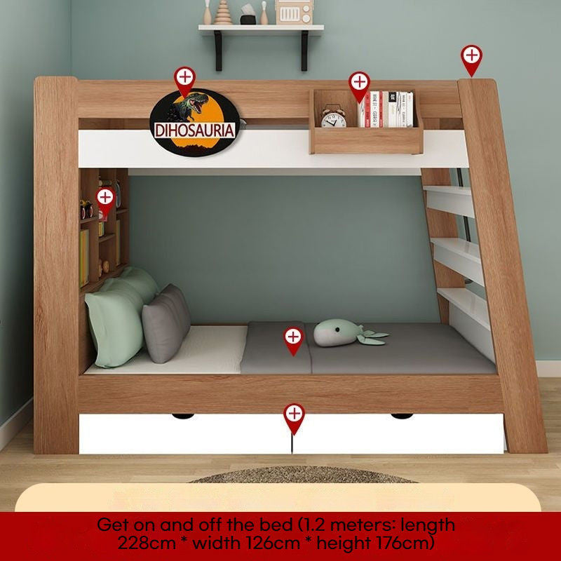 Nordic Creative High Low Mother Up and Children's Two-layer Bed Down 1.2 / 1.5 Meters