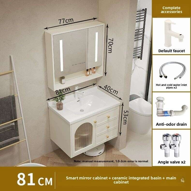QW- Smart glass cabinet for bathroom storage, width 40 cm.