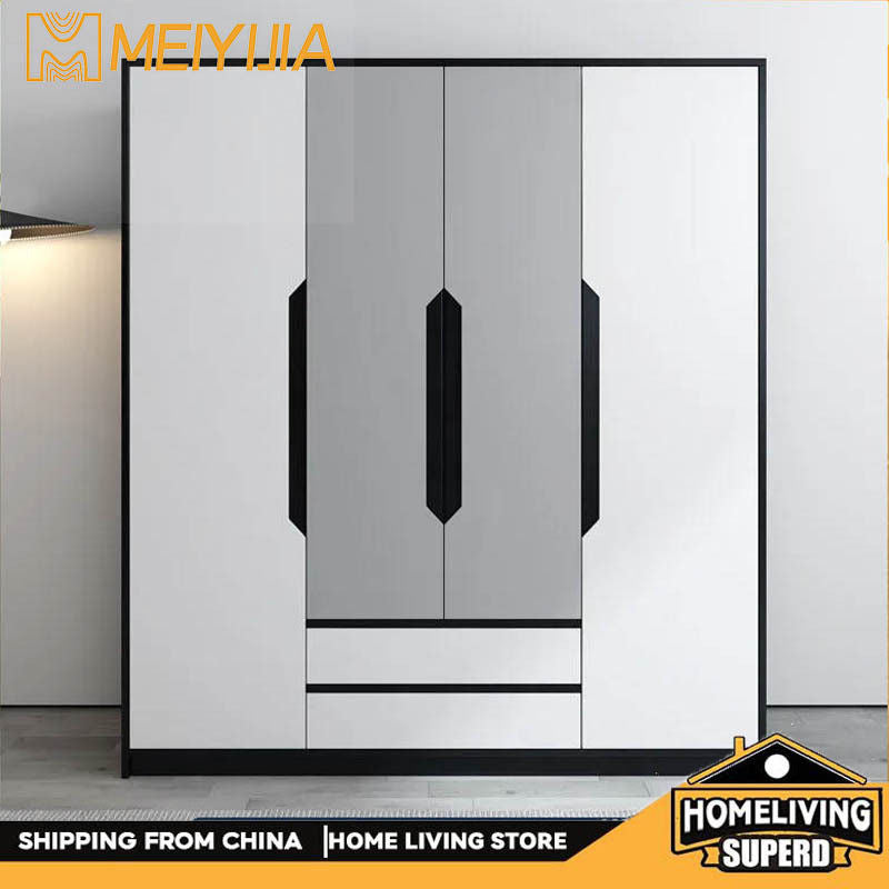 Nordic Modern Small Home Bedroom Cabinet 2 3 Doors Storage Wardrobe Simple Open Door