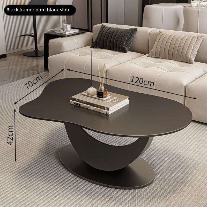 Slate coffee table, modern, simple, living room, home, irregular shape. New style tea table
