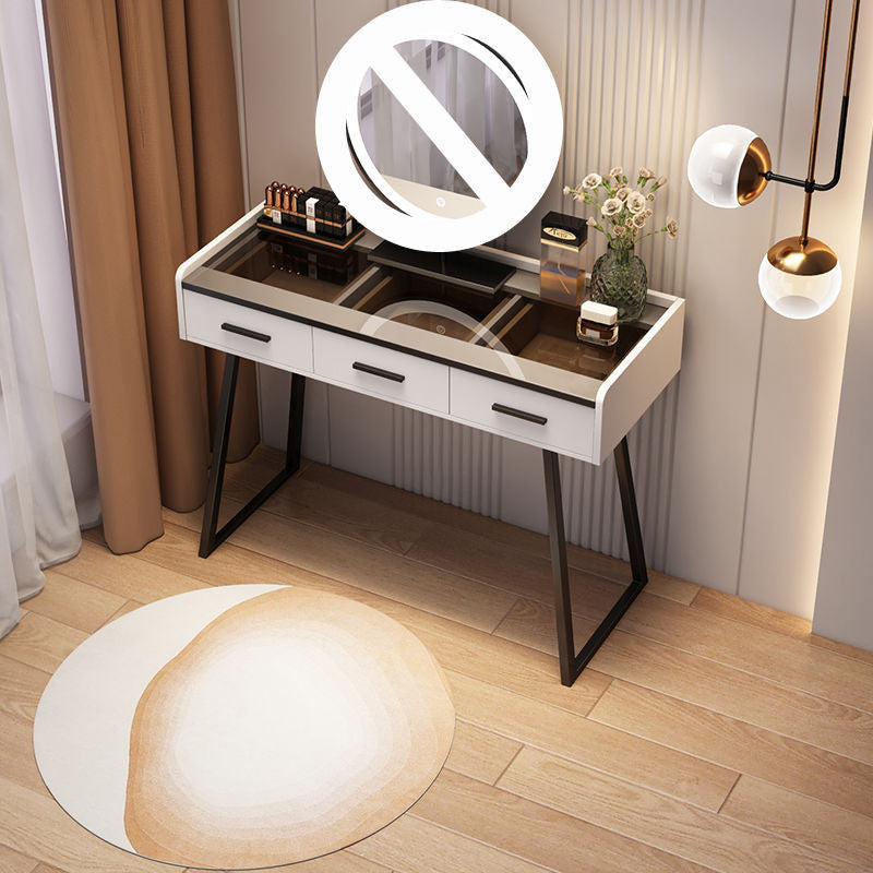 Solid Wood Storage Cabinet Simple Nordic Light Luxury Mirror Dressing Table