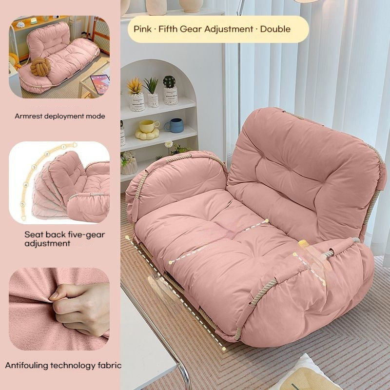 Teak Tatami Double Bedroom Living Room Balcony Small Sofa Lazy Chair