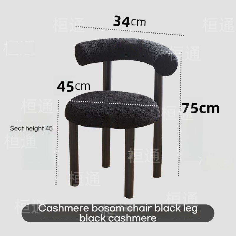 Bedroom Makeup Cream Wind Simple Nordic Home Dining Chair with Backrest Light Luxury Soft Dressing Bag Stool