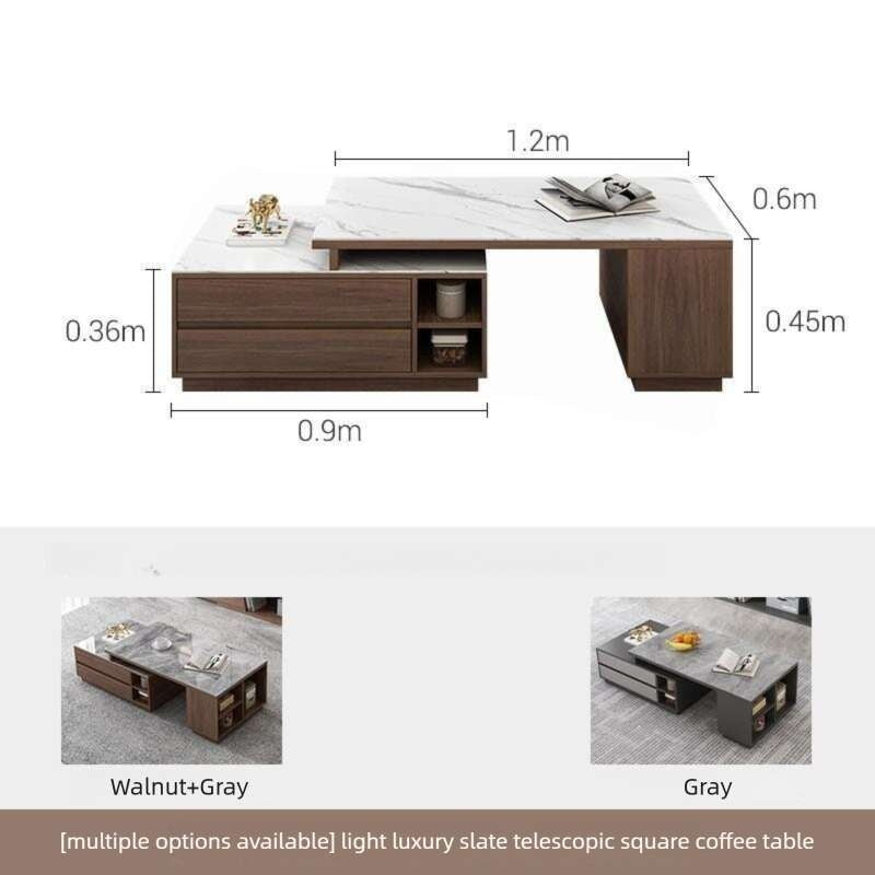 Modern Stone Coffee Table Combo Living Room Light Luxury Stretch Shelf TV Cabinet