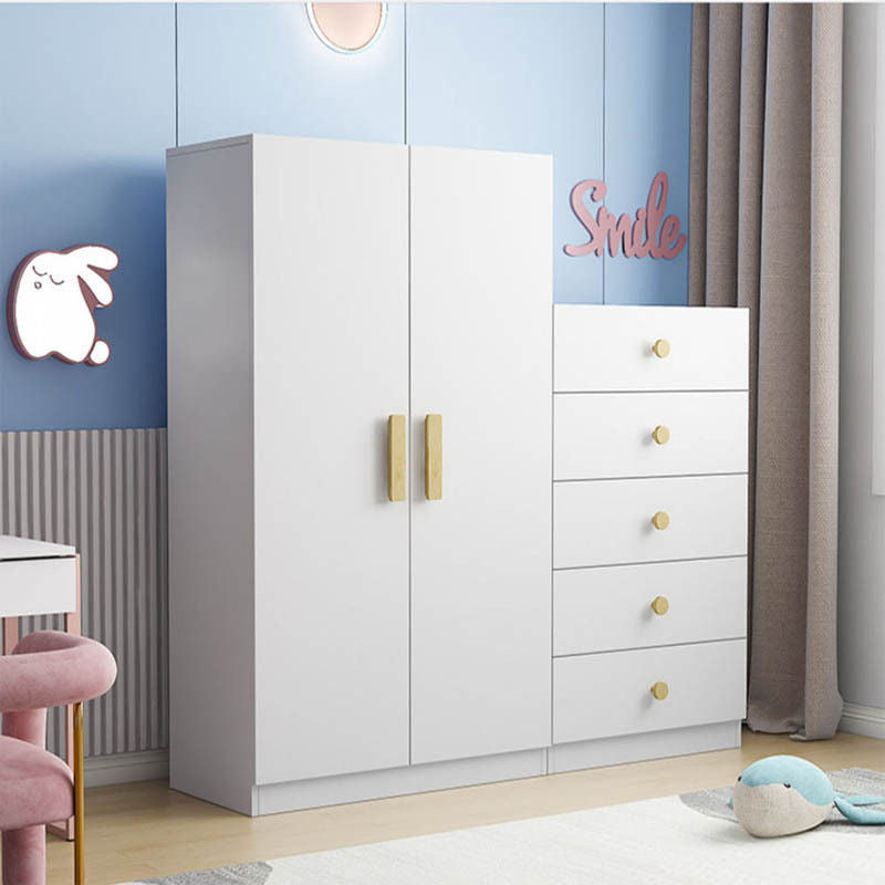 Solid Wood Home Bedroom Modern Baby Children Simple Storage Cabinet with Drawers Wardrobe