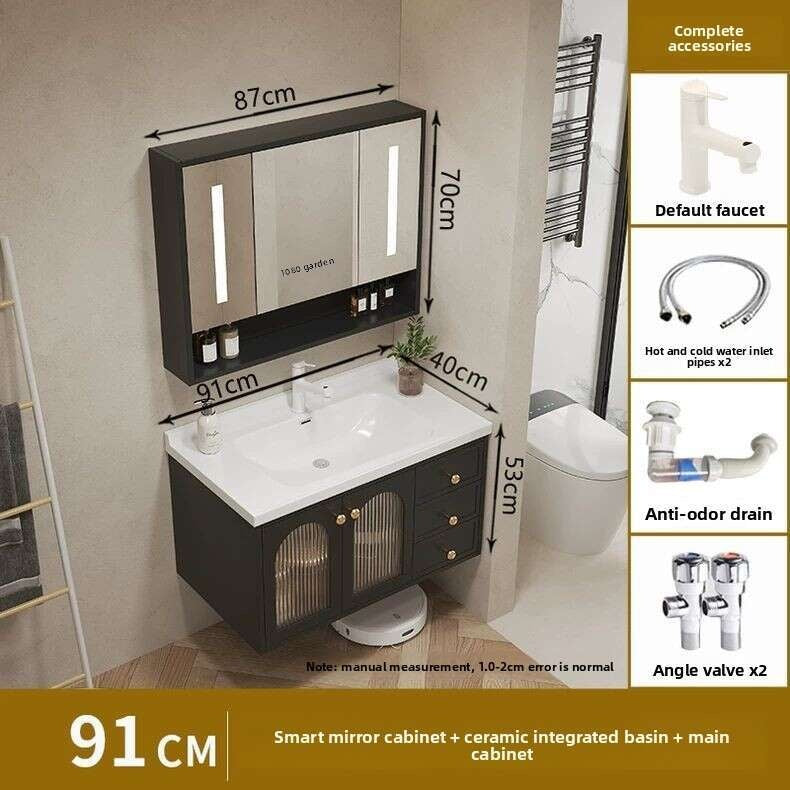 QW- Smart glass cabinet for bathroom storage, width 40 cm.