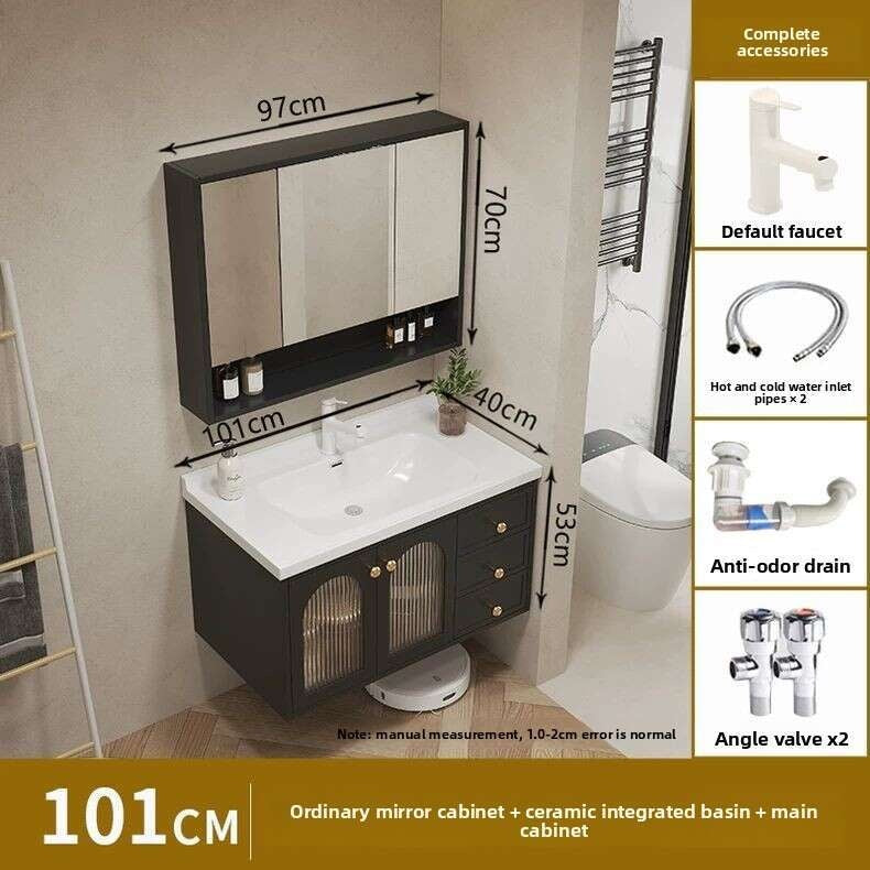 QW- Smart glass cabinet for bathroom storage, width 40 cm.
