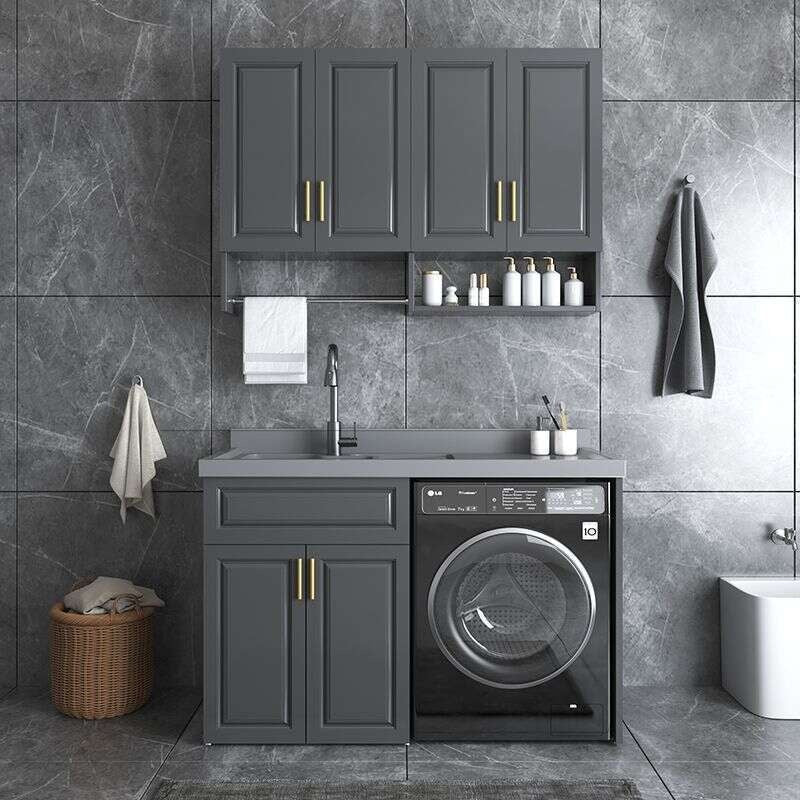 QW- Stainless Steel Storage Cabinet Bathroom Sink Washing Machine Counter