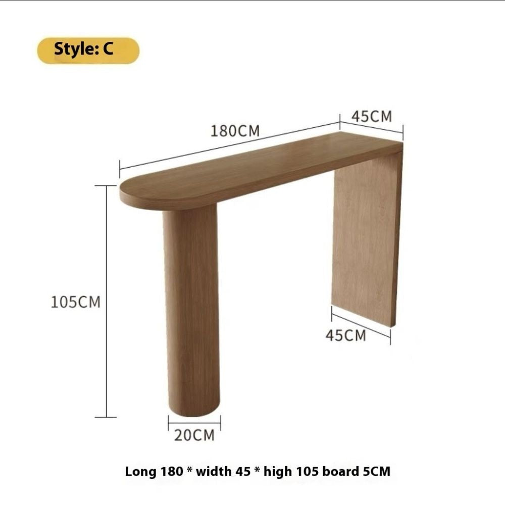 Solid wood home against the wall high long bar coffee simple living room balcony partition check cabinet table
