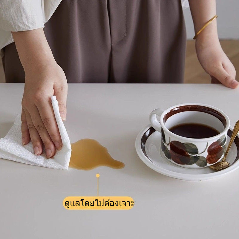 Nordic Style Dining Set with Solid Wood Top Square Table and Chairs