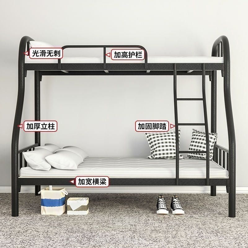 Iron art bunk bed, upper and lower iron shelf bed