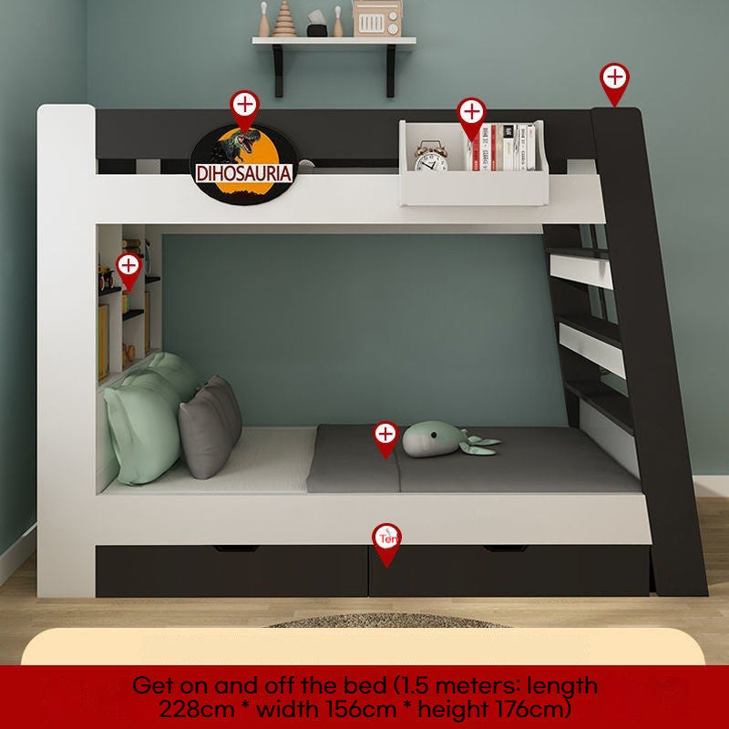 Nordic Creative High Low Mother Up and Children's Two-layer Bed Down 1.2 / 1.5 Meters