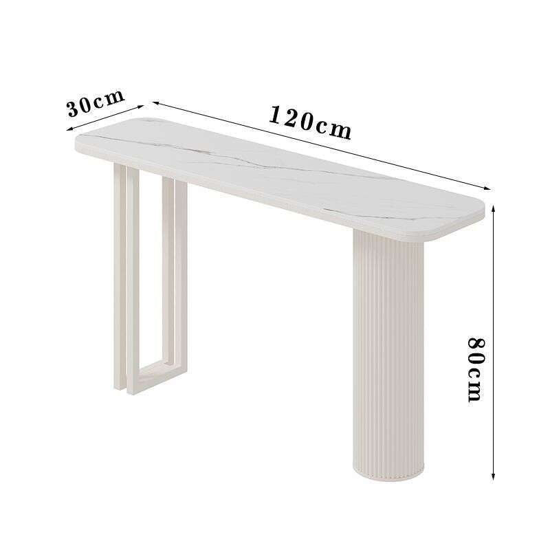 Bar living room divider stone table, metal strip, entrance, Italian style, light luxury square console table.