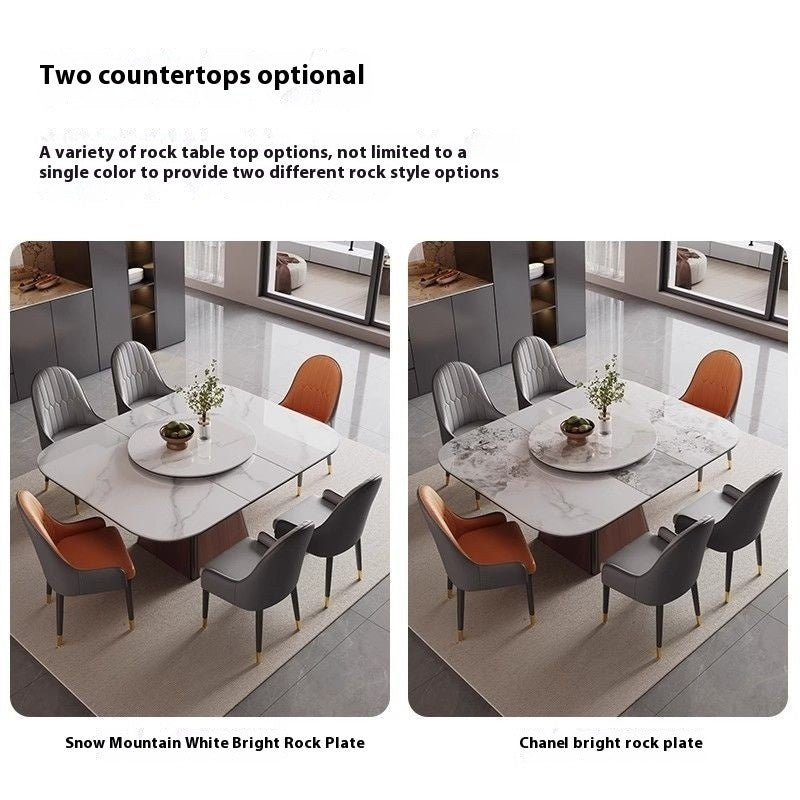 Premium Luxury Expandable Rectangular Marble Dining Table for Home Use