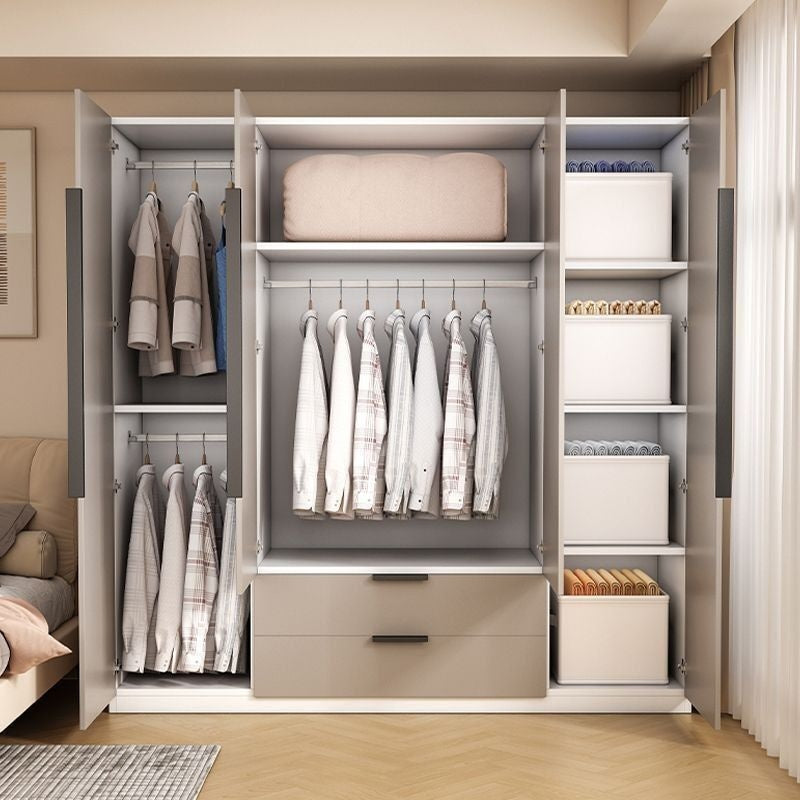 Solid Wood Home Bedroom Easy Assembly Two Door Storage Cabinet Small Wardrobe